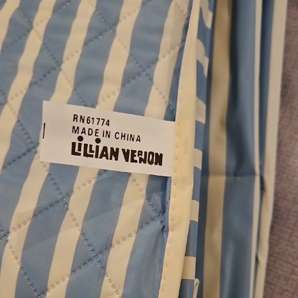 Blue Striped Hanging Garment Bag - Picture 2 of 4